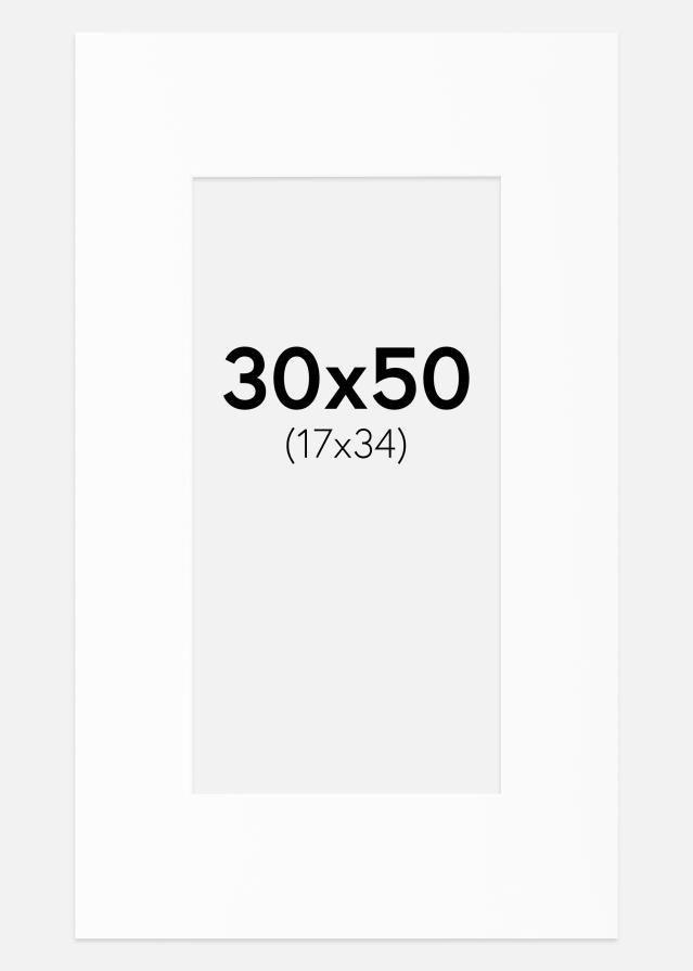 Паспарту бяло Стандартен Бяло ядро 30x50 cm (17x34)
