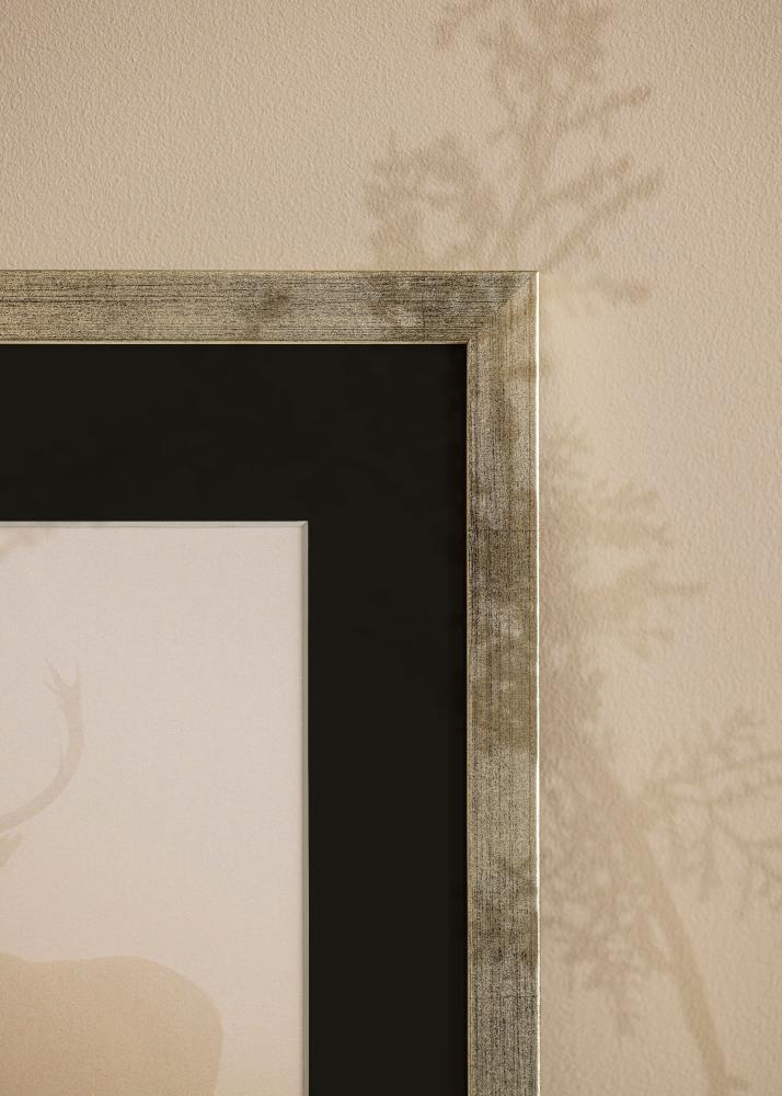 Рамка Стилен Сребро 18x24 cm - Паспарту Черно 13x18 cm