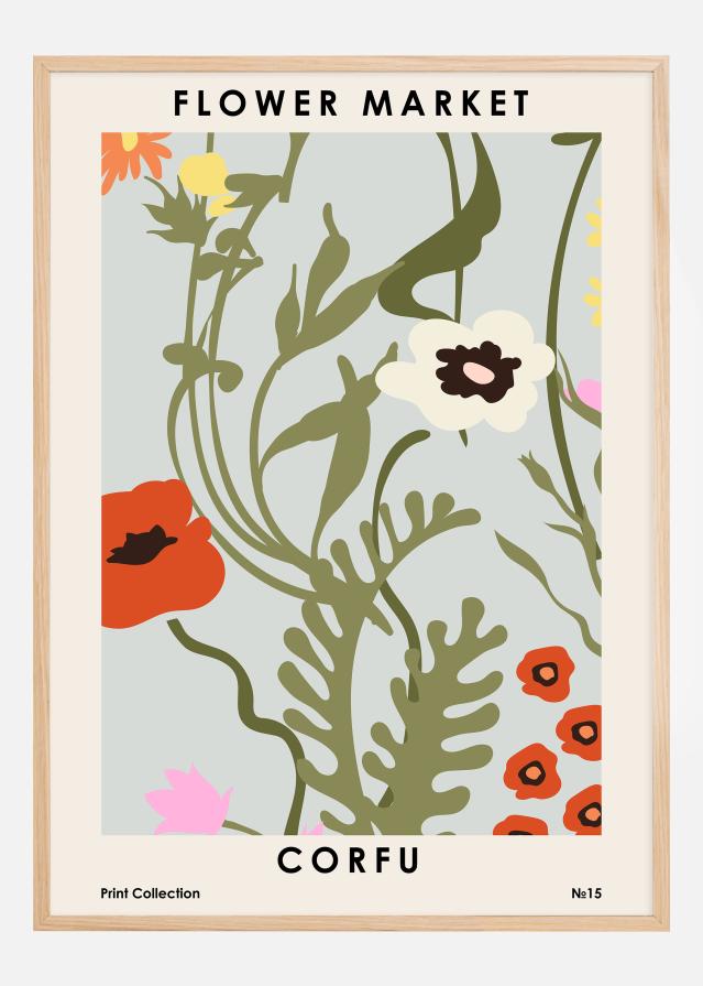 Flower Market Corfu Постер