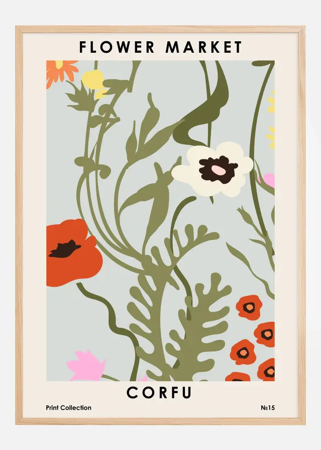 Flower Market Corfu Постер