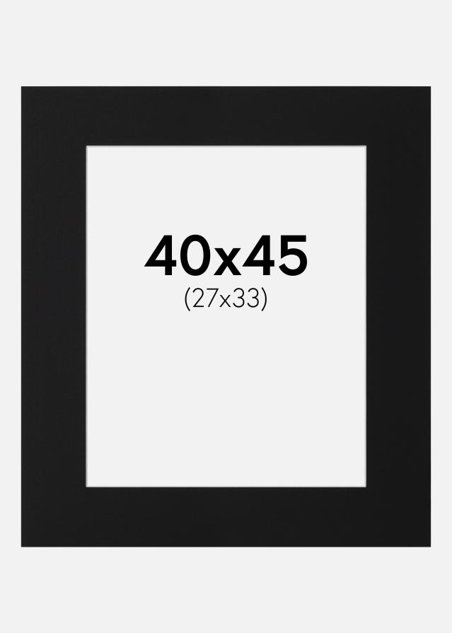 Паспарту Черен Стандарт (Бяло Ядро) 40x45 cm (27x33)