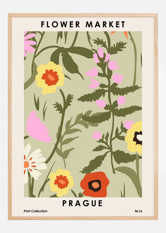 Flower Market Prague Постер