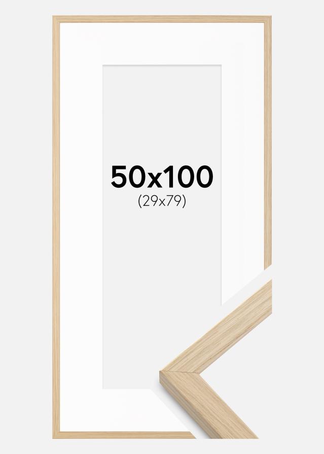 Рамка Grimsåker Дъб 50x100 cm - Паспарту бяло 30x80 cm