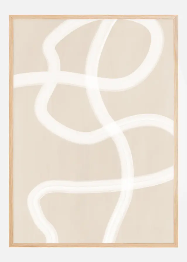 White Brush Stroke Poster No.1 Постер