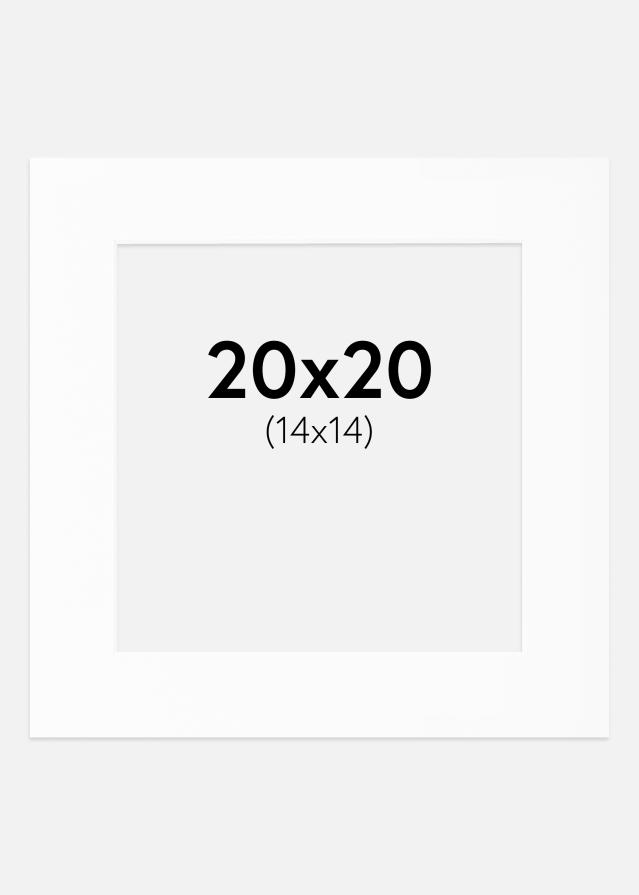 Паспарту бяло Стандартен Бяло ядро 20x20 cm (14x14)