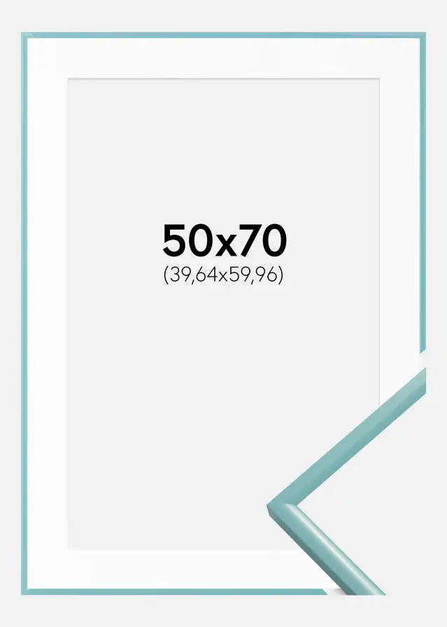 Рамка New Lifestyle Тюркоаз 50x70 cm - Паспарту бяло 16x24 inches