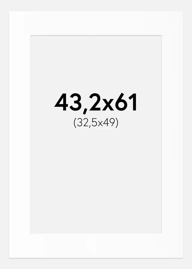 Паспарту Бял Стандарт (Бяло Ядро) 43,2x61 cm (32,5x49)