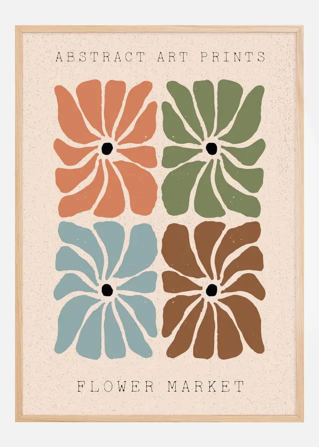 Abstract Art Flowers Постер