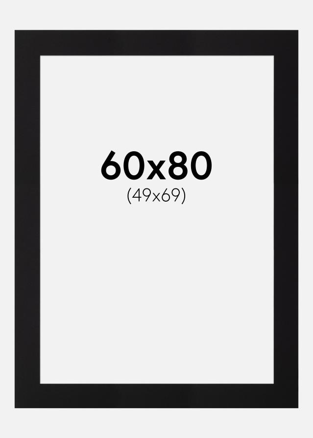 Паспарту Черно Стандартен Бяло ядро 60x80 cm (49x69)
