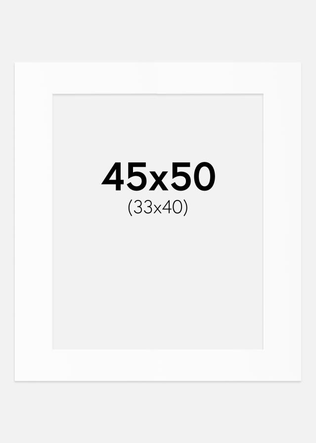 Паспарту Бял Стандарт (Бяло Ядро) 45x50 cm (33x40)
