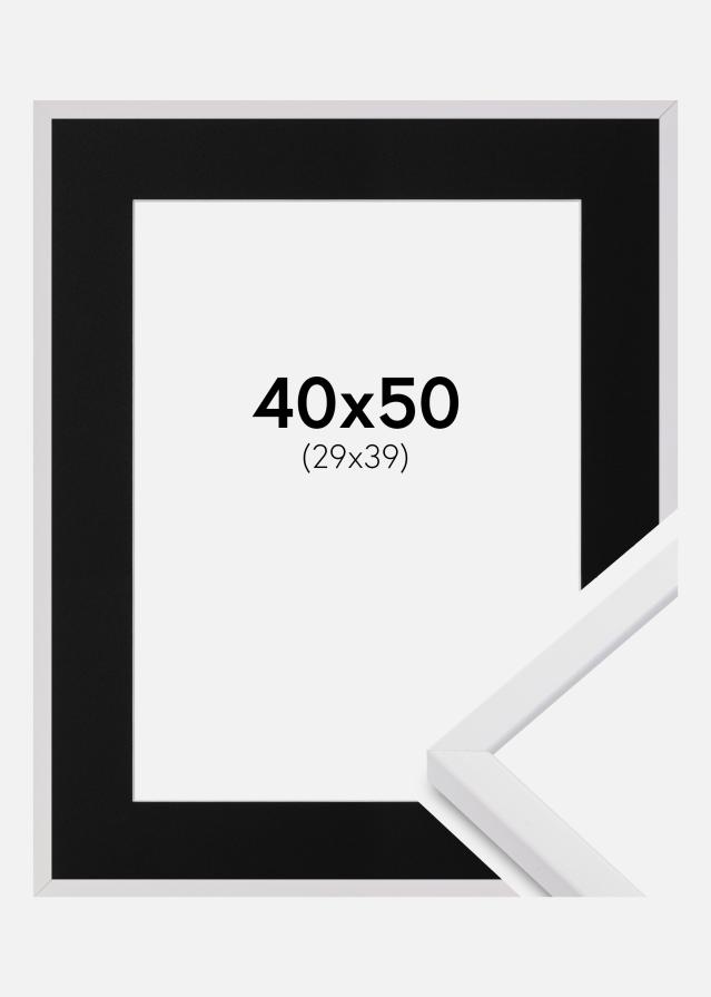 Рамка E-Line бяло 40x50 cm - Паспарту Черно 30x40 cm