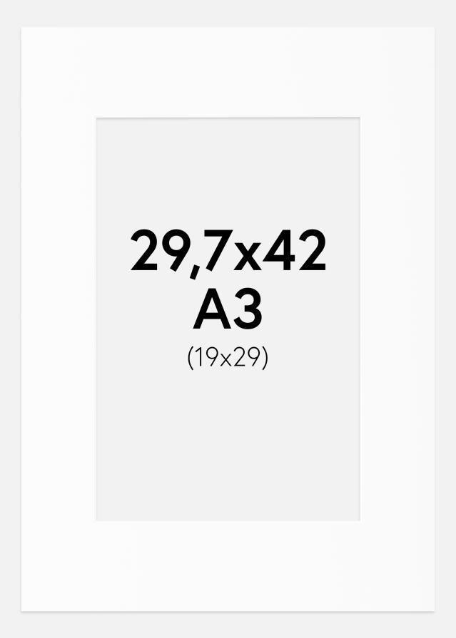 Паспарту бяло Стандартен Бяло ядро A3 29,7x42 cm (19x29)