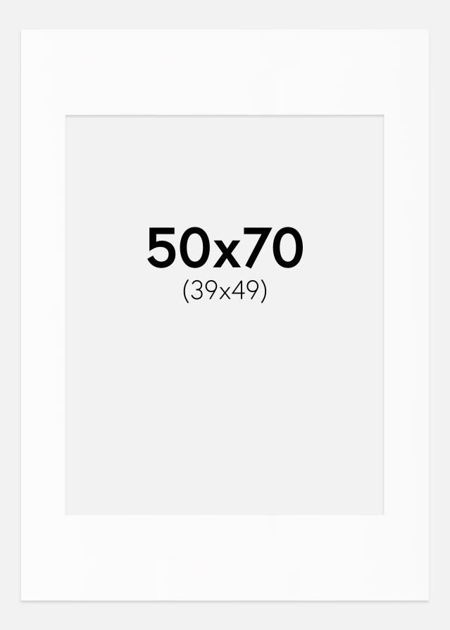 Паспарту бяло Стандартен Бяло ядро 50x70 cm (39x49)