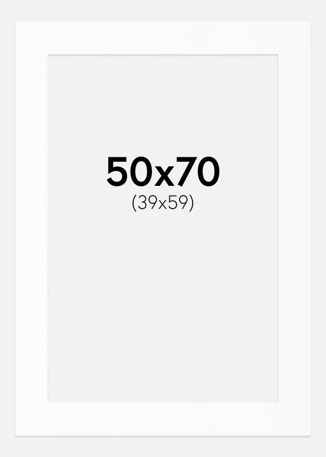 Паспарту бяло Стандартен Бяло ядро 50x70 cm (39x59)