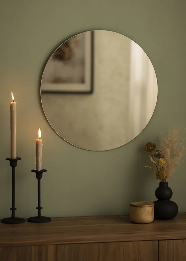 KAILA Кръгъл Огледало Dark Bronze 50 cm Ø