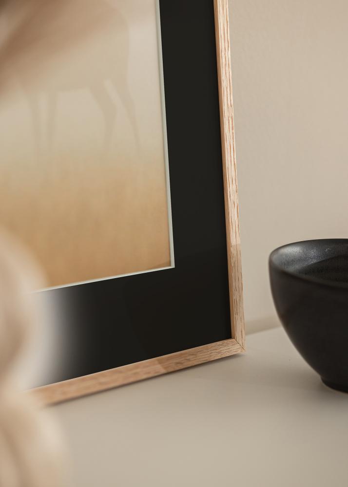 Рамка Тънък дъб 20x30 cm - Паспарту Черно 15x21 cm (A5)