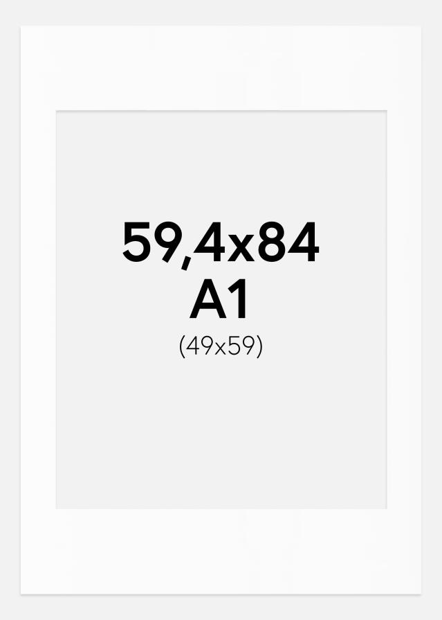 Паспарту бяло Стандартен Бяло ядро A1 59,4x84,1 cm (49x59)