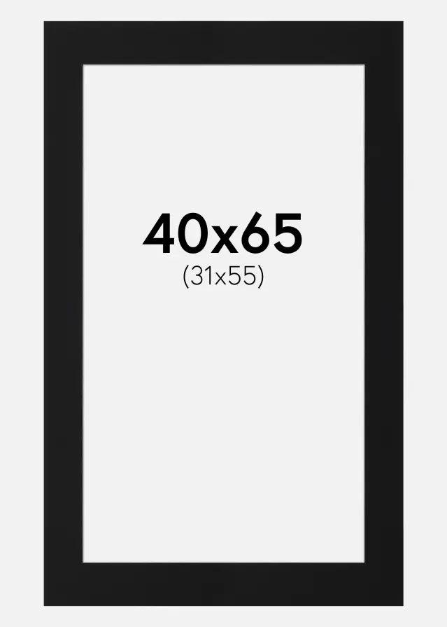 Паспарту Черен Стандарт (Бяло Ядро) 40x65 cm (31x55)