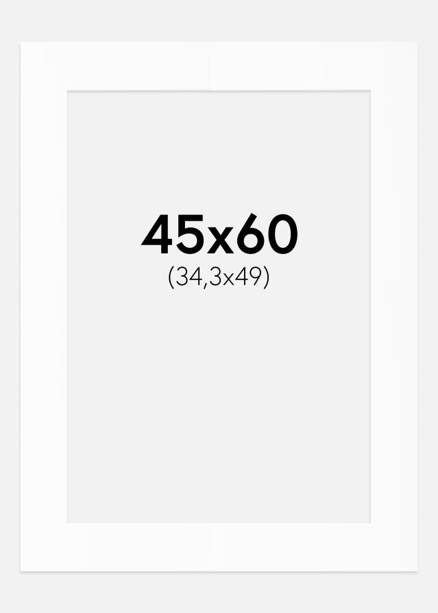 Паспарту Бял Стандарт (Бяло Ядро) 45x60 cm (34,3x49)