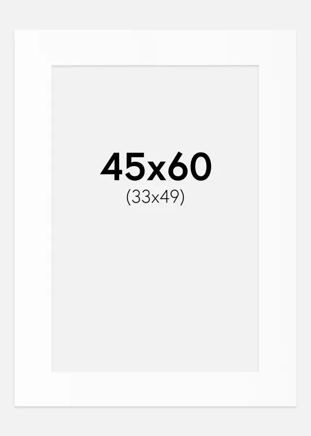 Паспарту Бял Стандарт (Бяло Ядро) 45x60 cm (33x49)
