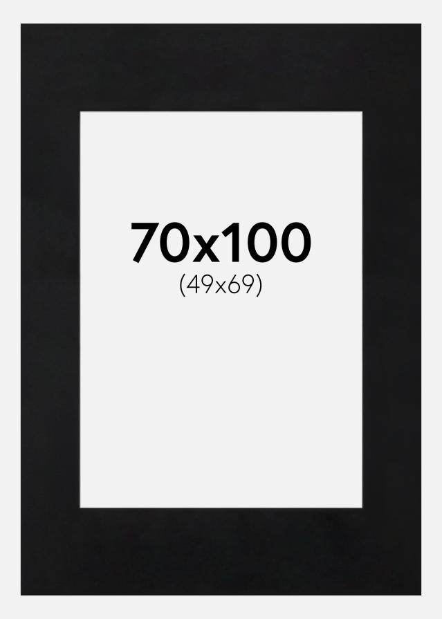 Паспарту Черно Стандартен Бяло ядро 70x100 cm (49x69)