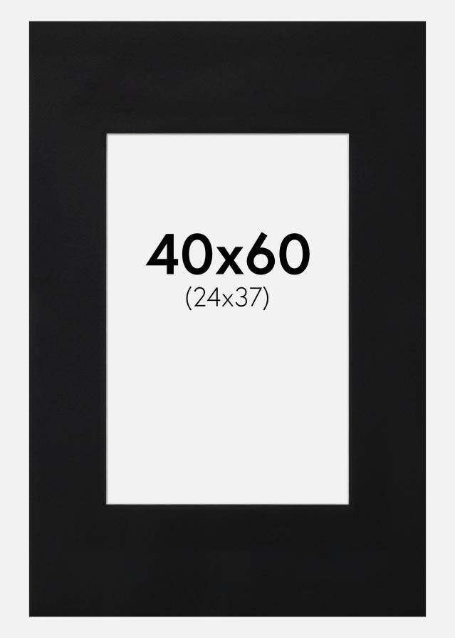 Паспарту Черно Стандартен Бяло ядро 40x60 cm (24x37)