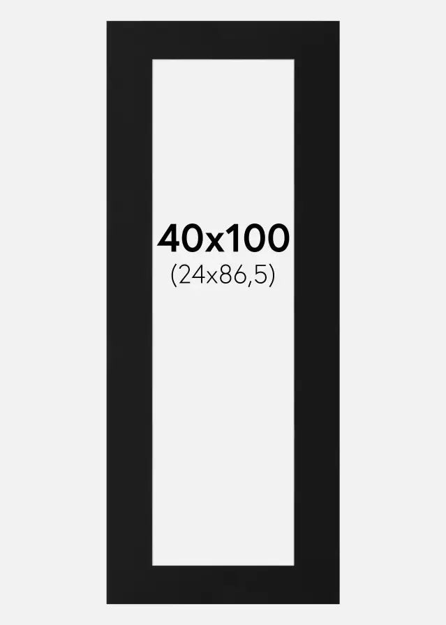 Паспарту Черен Стандарт (Бяло Ядро) 40x100 cm (24x86,5)