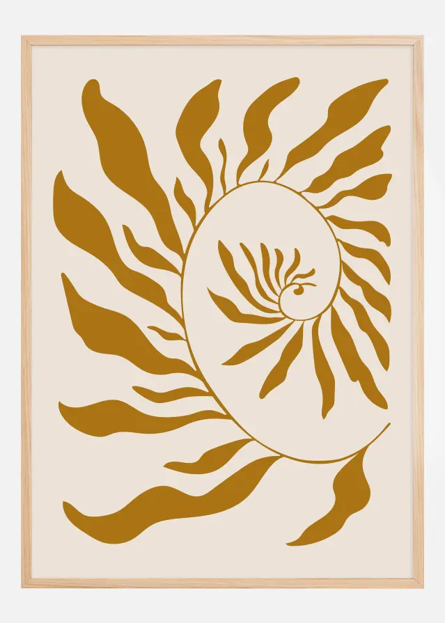 Flower Art Brown Постер