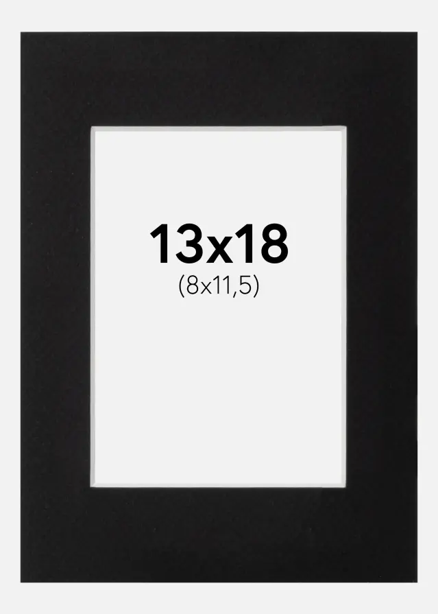Паспарту Черно Стандартен Бяло ядро 13x18 cm (8x11,5)