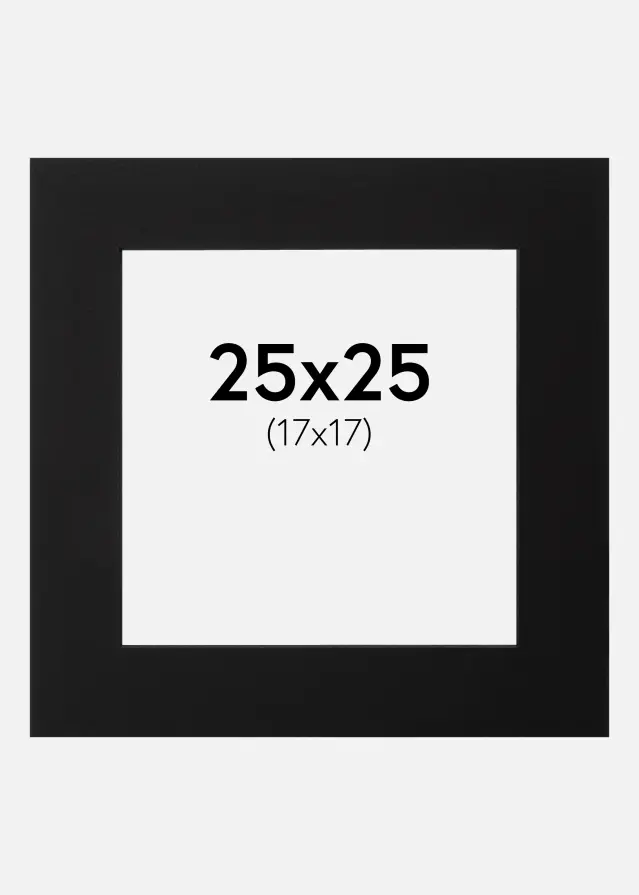Паспарту Черно Черно ядро 25x25 cm (17x17)