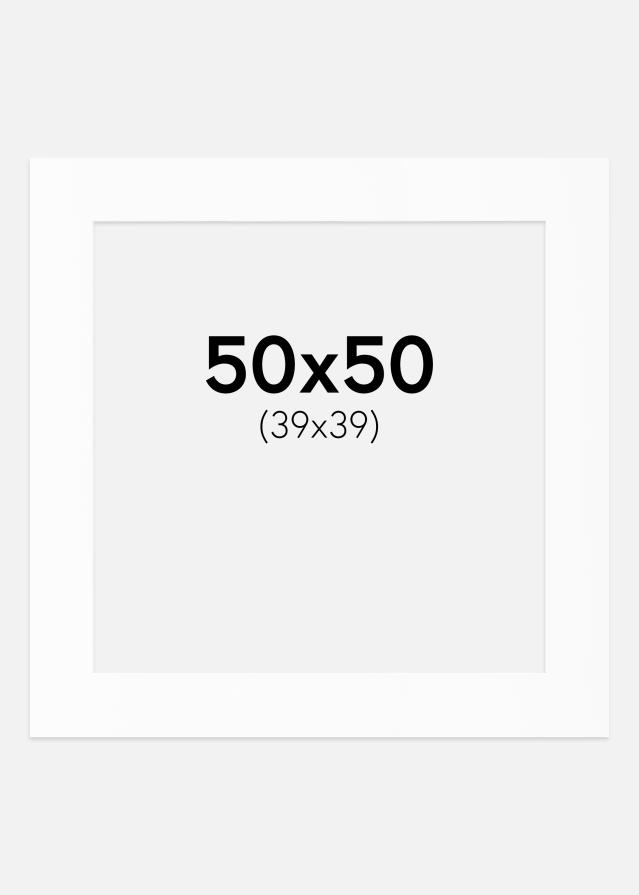 Паспарту бяло Стандартен Бяло ядро 50x50 cm (39x39)