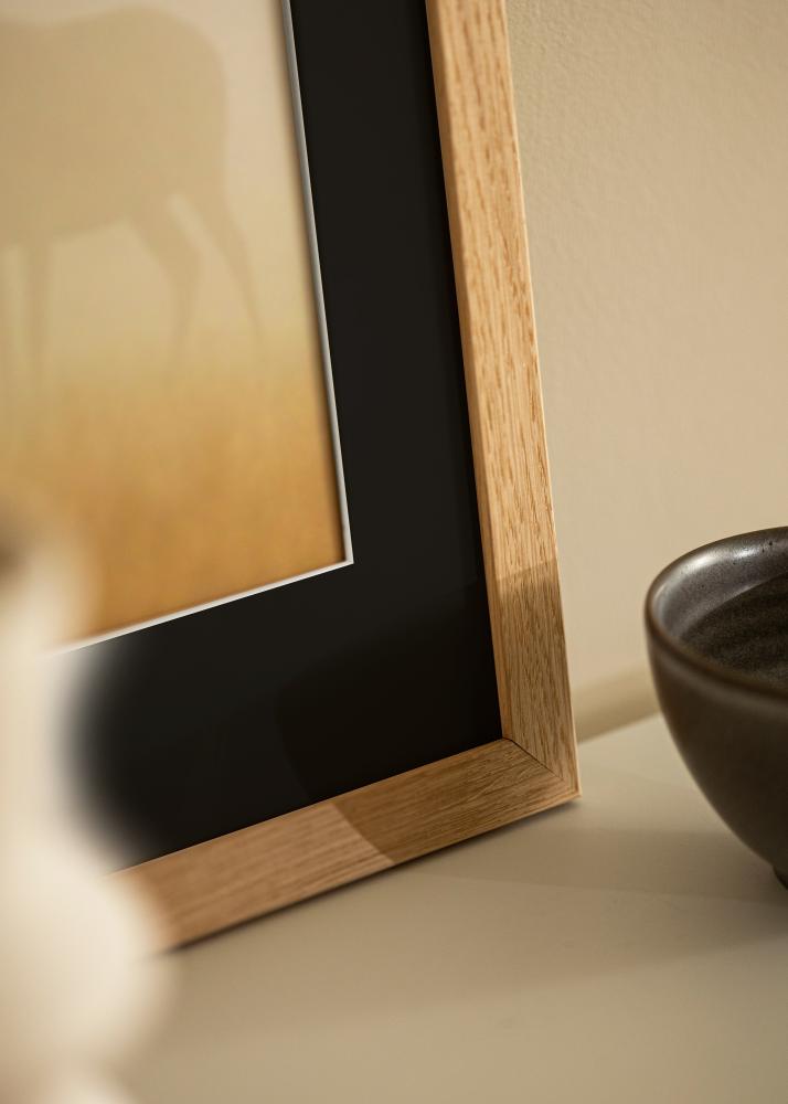 Рамка Trendline Дъб 40x50 cm - Паспарту Черно 29,7x42 cm (A3)