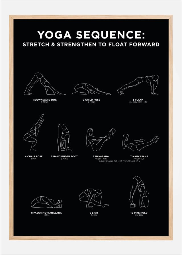 Yoga Sequence - Stretch & Strengthen To Float Forward - Black Постер