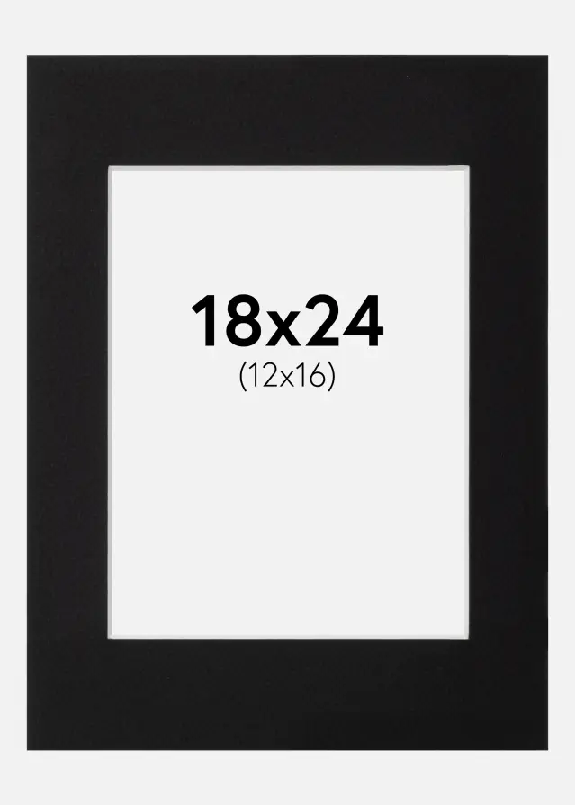 Паспарту Черно Стандартен Бяло ядро 18x24 cm (12x16)