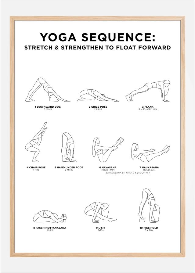 Yoga Sequence - Stretch & Strengthen To Float Forward - White Постер