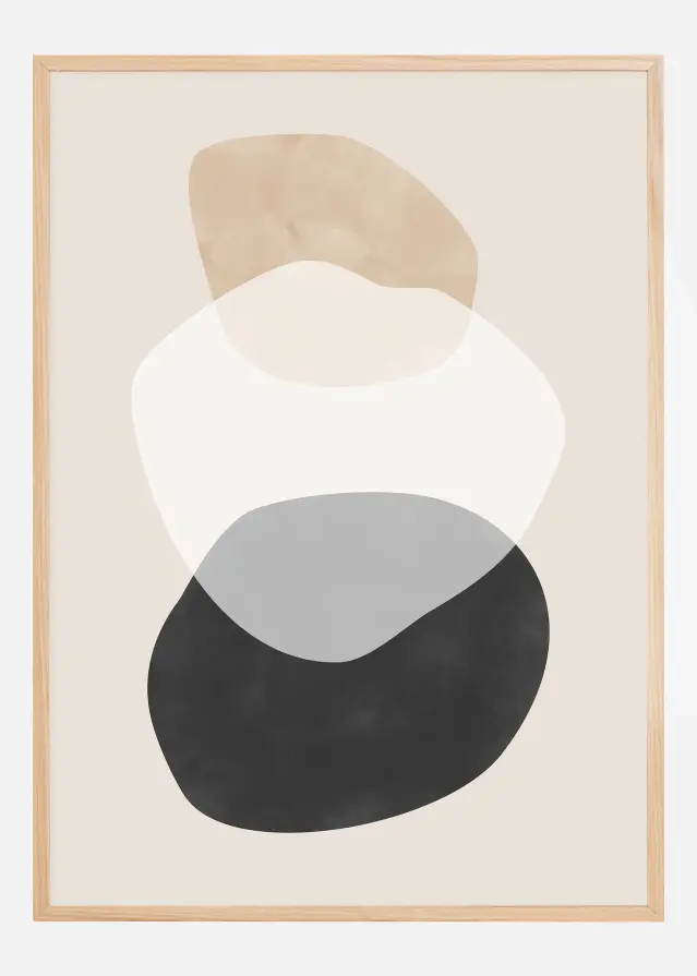 Beige Boho Shapes Artwork Постер