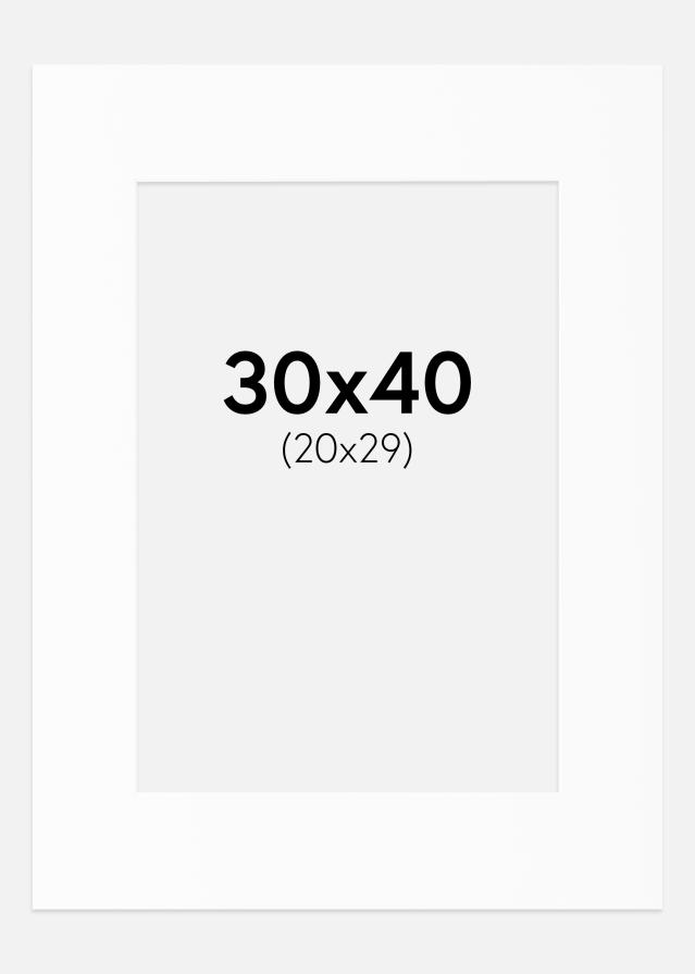 Паспарту бяло Стандартен Бяло ядро 30x40 cm (20x29)