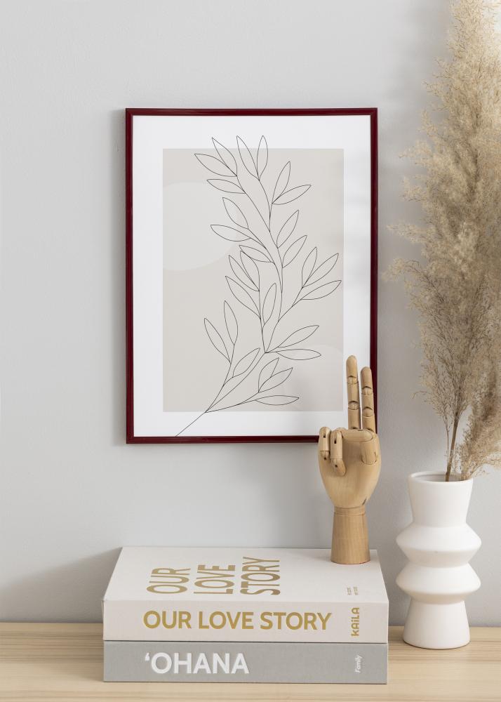 Рамка New Lifestyle Тъмно червено 30x40 cm - Паспарту бяло 20x30 cm