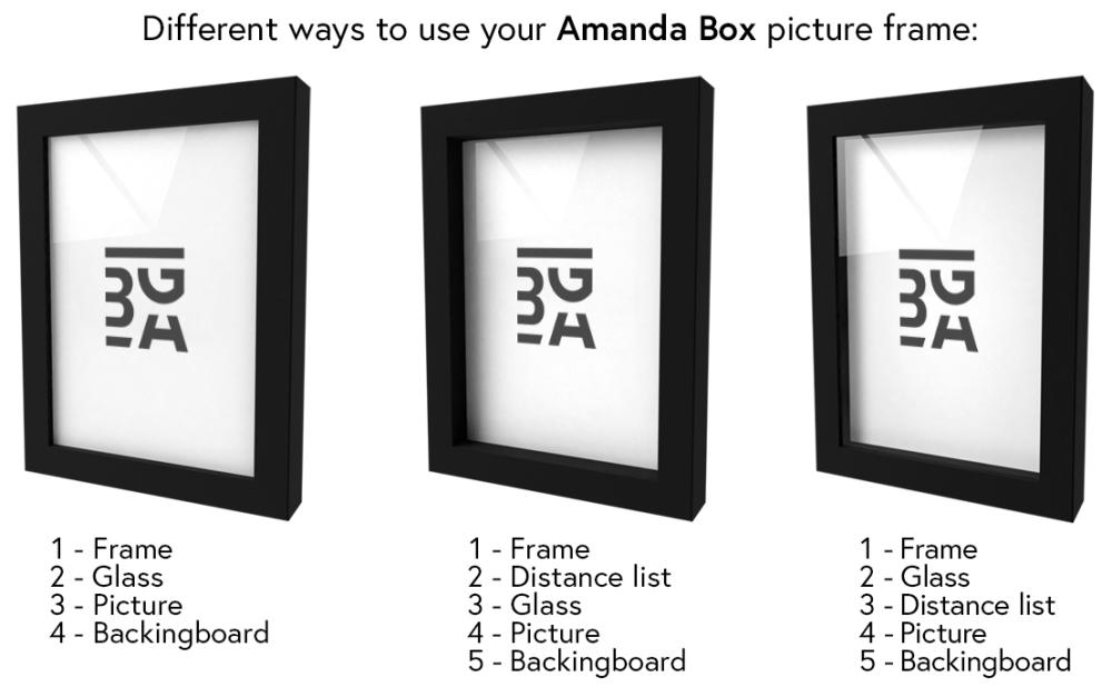 Рамка Amanda Box Акрилно стъкло Черно 90x90 cm