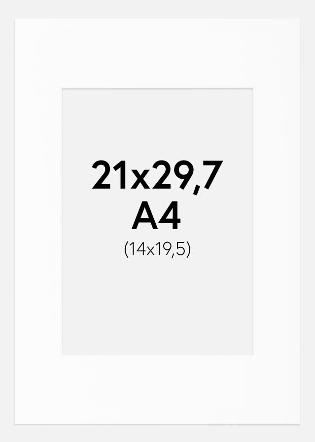 Паспарту бяло Стандартен Бяло ядро A4 21x29,7 cm (14x19,5)