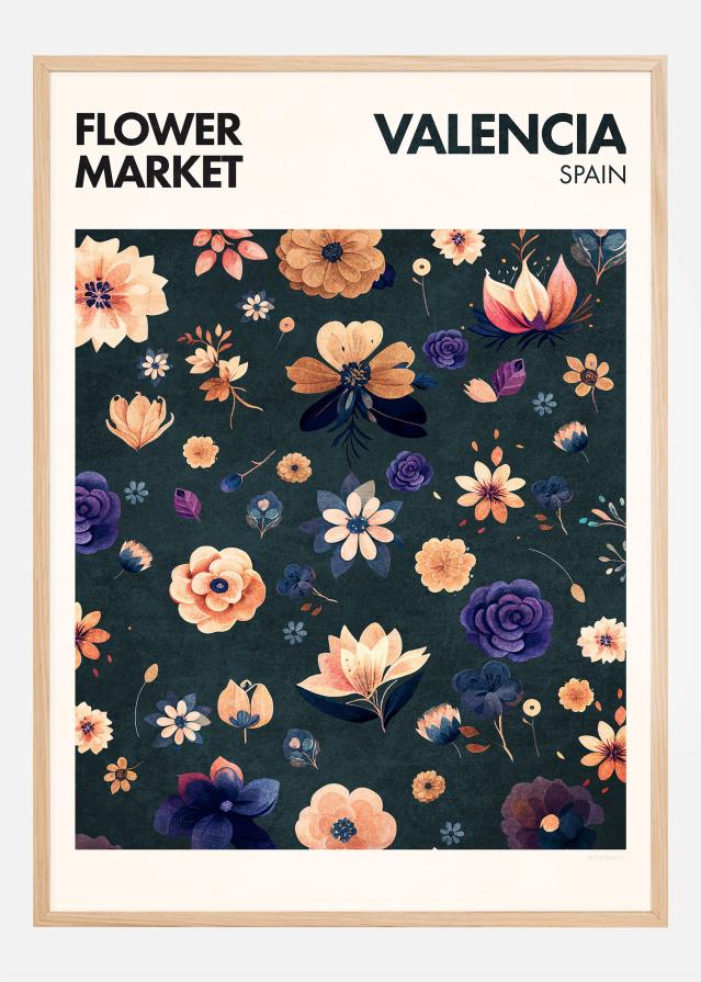 Flower Market - Valencia Постер