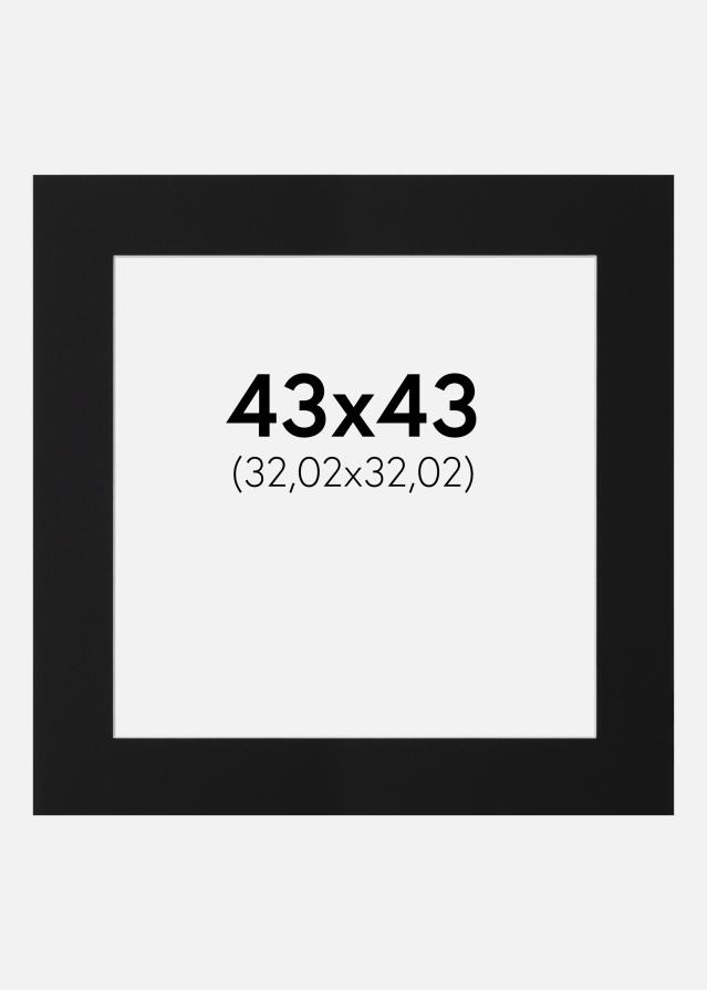 Паспарту Черен Стандарт (Бяло Ядро) 43x43 cm (32,02x32,02)