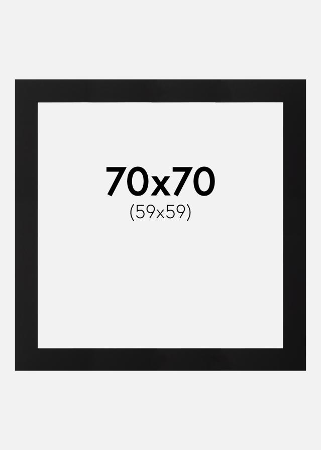 Паспарту Черно Черно ядро 70x70 cm (59x59)