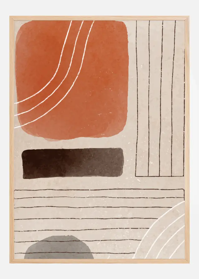 Orange Minimal Shapes I Постер