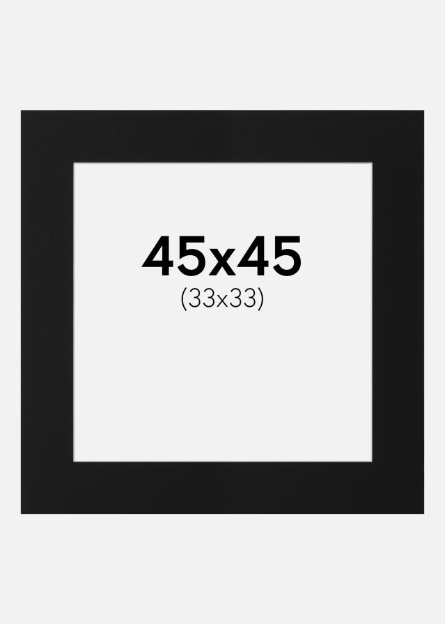 Паспарту Черен Стандарт (Бяло Ядро) 45x45 cm (33x33)