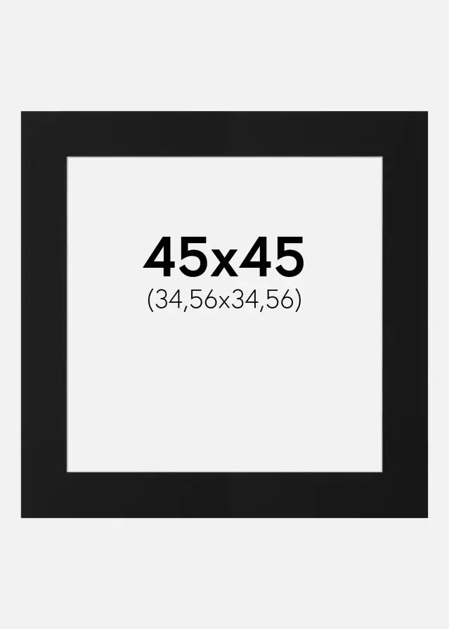 Паспарту Черен Стандарт (Бяло Ядро) 45x45 cm (34,56x34,56)