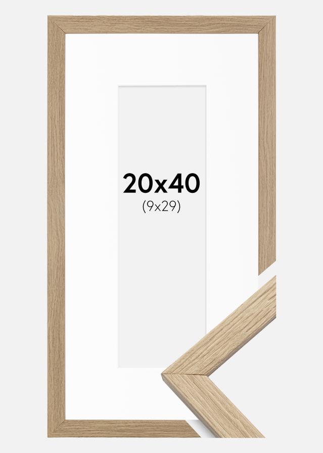 Рамка Стилен Дъб 20x40 cm - Паспарту бяло 10x30 cm