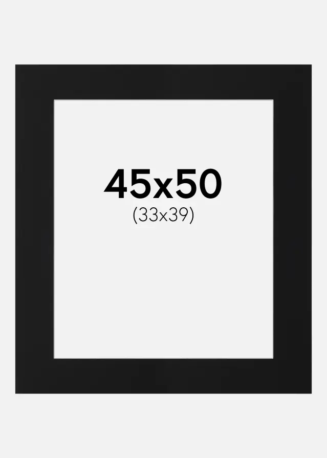 Паспарту Черен Стандарт (Бяло Ядро) 45x50 cm (33x39)