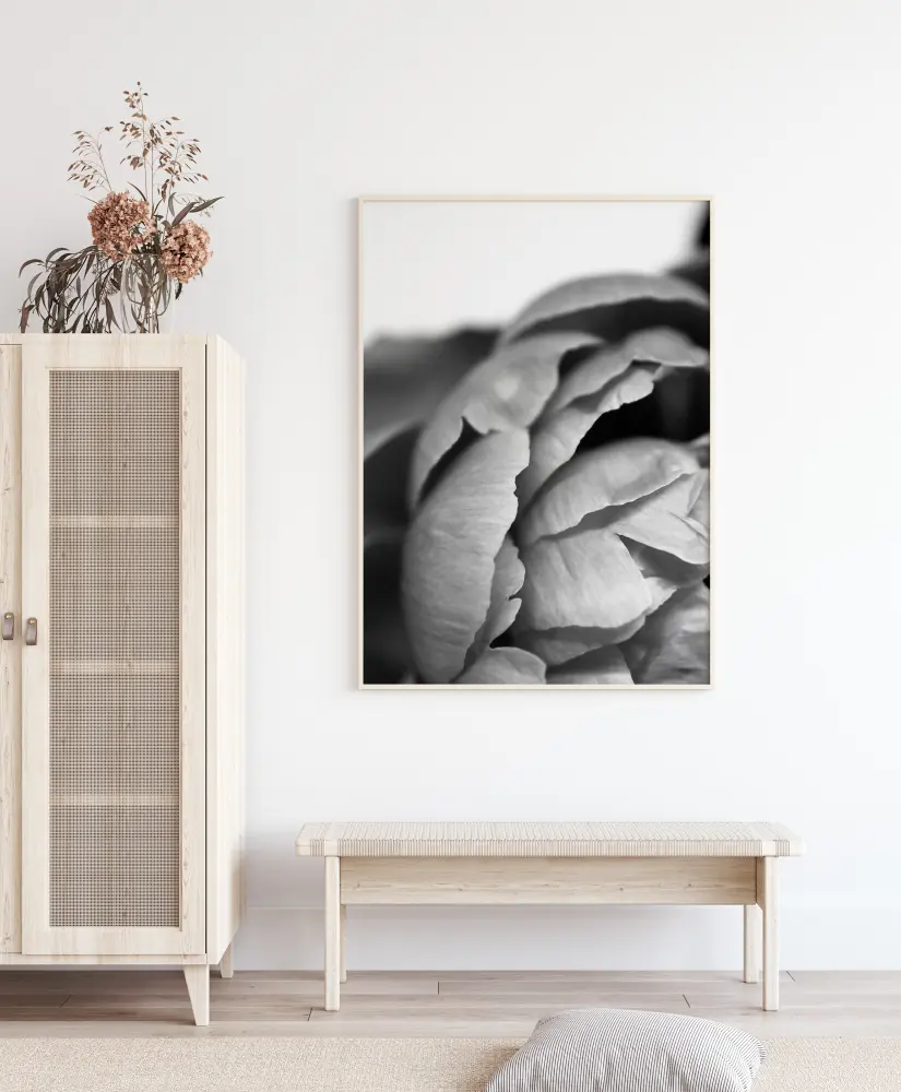 Peony B&W Постер