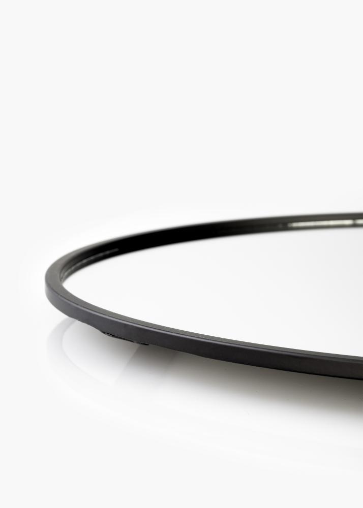 KAILA Кръгъл Огледало с рафт - Черно 35x55 cm